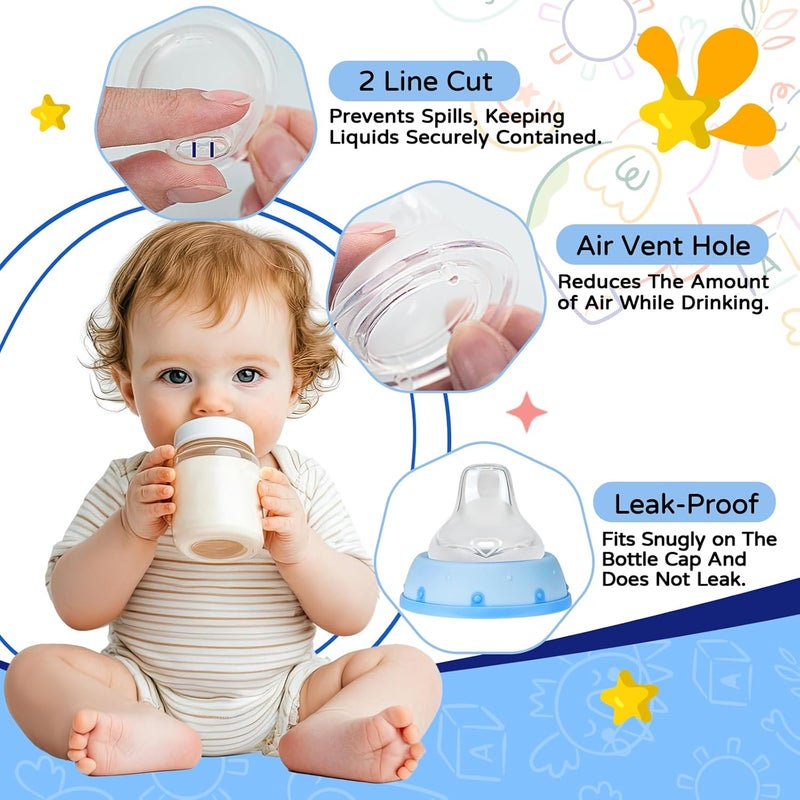 RBUGR 6 Pack Replacement Silicone Spout Compatible with NUK Active and Learner Cups, Sippy Cup Nipple for NUK Sippy Cup & Learner Cup, 100% Silicone Sippy Nipples for 6m+ - Image 4